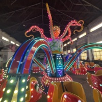 Manège Électrique en Fibre de Verre en Forme de Pieuvre pour Parc d'Attractions, Fête Foraine, Carnaval, Grandes Structures de Jeux Extérieures pour Enfants