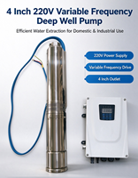 Pompa Sumur Dalam 4 Inci 220V Frekuensi Variabel MPPT Pompa Borehole Tahan Korosi Pompa Air Submersible Baja Tahan Karat