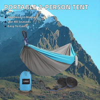 Tragbares 2-Personen Outdoor-Tarnzelt mit einem Schlafzimmer, leichtes 210T Fallschirmgewebe, Vier-Jahreszeiten-Zelt, 1000mm wasserdicht, Karabiner