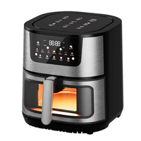 Friteuse à air intelligente électrique moderne 15 litres, écran tactile LCD, sans huile, fonction grill en acier inoxydable, pour usage domestique – Meilleure vente