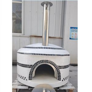 Four à pizza extérieur au bois, four à pizza en mosaïque bleue fait main pour la cuisson et la pâtisserie en plein air - Product Image 2