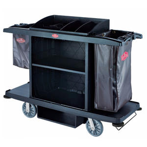 Carros <span class=keywords><strong>de</strong></span> <span class=keywords><strong>Limpieza</strong></span> Multifuncionales <span class=keywords><strong>de</strong></span> Plástico para Habitaciones <span class=keywords><strong>de</strong></span> Hotel, <span class=keywords><strong>Carro</strong></span> <span class=keywords><strong>de</strong></span> Servicio <span class=keywords><strong>de</strong></span> <span class=keywords><strong>Limpieza</strong></span> <span class=keywords><strong>Rubbermaid</strong></span> Negro con Equipo - Product Image 2