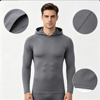 Haut de sport à capuche pour homme, à manches longues, séchage rapide, respirant, idéal pour la course, la gym et le fitness