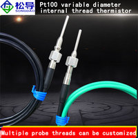 Sonde de température à thermocouple de type K/Pt100 avec tube à diamètre variable et filetage mobile M10 * 1