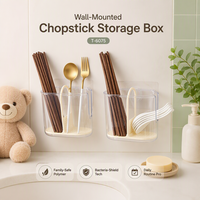 Support mural portable en plastique pour baguettes, avec système de drainage, pour cuisine et maison