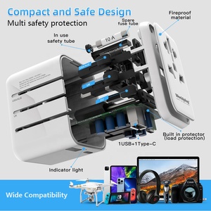 Worldplug All In One Adaptador de viaje Cargador <span class=keywords><strong>Universal</strong></span> Adaptador de viaje internacional con USB y tipo C - Product Image 6