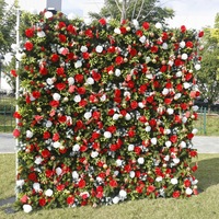 Mur de fleurs artificielles en tissu pour Noël, toile de fond pour vitrines de centres commerciaux, décorations photo Instagram