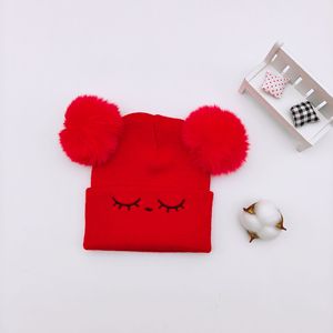 Ensembles de bonnets tricotés pour garçons et filles, bonnets pour enfants en Spandex/Coton, bonnets mignons et chauds pour bébés avec pompons et protège-oreilles, pour tout-petits, plage et voyage - Product Image 4