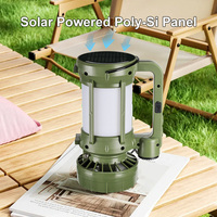 Projecteur solaire 2400mAh Sunlight Charging 4 Modes Ventilateur électrique USB Side Warm Yellow Search Light Outdoor Spotlight