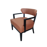 Fauteuils d'appoint durables pour hôtels, cafés, villas et restaurants, avec structure en bois et revêtement en cuir PU, chaise de salle à manger à dossier ailé