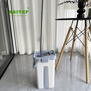 طقم عالي الجودة ودلو بمقبض فولاذية قابلة للطي وعصارة لتنظيف الأرضيات وصرف المياه - Product Image 5