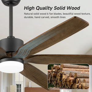 <span class=keywords><strong>Ventilador</strong></span> de <span class=keywords><strong>Techo</strong></span> Rústico de Madera de 60 Pulgadas con Luz, 6 Aspas, Motor BLDC DC, Control Remoto, 5CCT, LED Regulable, <span class=keywords><strong>Ventilador</strong></span> de Refrigeración por Aire - Product Image 4