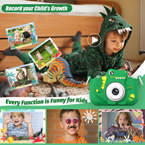 Appareil photo pour enfants Search Sourcingark 48MP, grand angle 160°, selfie, écran 2 pouces, batterie rechargeable portable, cadeau dinosaure H22 - Product Image 4