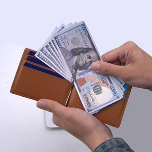 Portefeuille en cuir PU à double pliage 2024, pour cartes bancaires, de crédit et d'identité, unisexe, imitation fibre de carbone, <span class=keywords><strong>protection</strong></span> RFID, blocage des cartes - Product Image 4