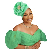 Bonnet Sutra Cetak Sablon Unik Nigeria, Motif Bunga Etnik, Satin Berkualitas Tinggi, Model Terbaru untuk Wanita Afrika, Dapat Disesuaikan, Grosir