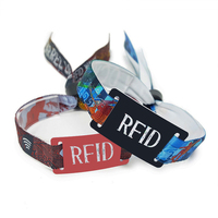 Bracelet en tissu personnalisé Gzsanta pour club, bracelet événementiel VIP holographique sur mesure, bracelet RFID en tissu