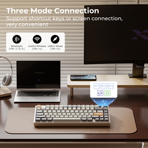 Xvx <span class=keywords><strong>grey</strong></span> K75 Pro bàn phím nhôm không dây cơ khí BT/2.4G/có dây trao đổi nóng chuyển đổi màu đen TKL Gasket gắn RGB máy tính xách tay - Product Image 6