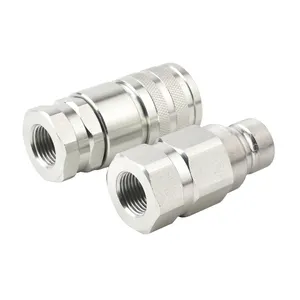 BSP1/2 NPT1/2หน้าแบนไฮดรอลิก Ff Quick Release Coupler Ios16028ข้อต่อไฮดรอลิก