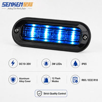 Senken R65 ECE R10 IP65 Super Mince Surfaced Monté Moto Lighthead Led Avertissement Lumière Stroboscopique pour Voitures