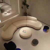 Arco moderno de lujo para el hogar, muebles de sala de estar, tela de terciopelo, sección grande, conjunto de sofá redondo con modelado de Luna para apartamentos, hoteles