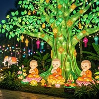 Grande décoration interactive de lanternes pour parc d'attractions, pour le Nouvel An, utilisation intérieure/extérieure, spectacle de lumière pour parc à thème