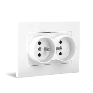 Wall Socket EU Standard Gold White Black Grey Electric Dual French Socket With Switch Europe 2P+T Grounding Socket