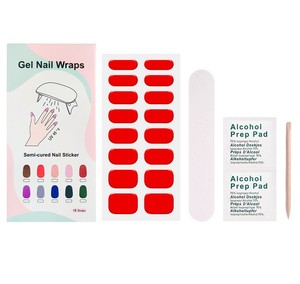Tiras de Gel Semicuradas para Uñas, Ecológicas, Fáciles de Aplicar y Retirar, 16 Piezas, Estilo Esmalte de Uñas, Color Sólido, para Niñas - Product Image 6