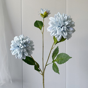 Dahlias en soie de haute qualité à 3 têtes, fleurs de dahlias réalistes, fleurs artificielles pour mariage - Product Image 6