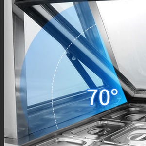 Tủ trưng bày salad tự động rã đông bằng thép không gỉ, bàn làm pizza có kính của nhà hàng Bindose - Product Image 3