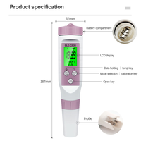 BLE-C600 Mètre de pH numérique intelligent en ligne Bluetooth 7 en 1 (pH, TDS, EC, ORP, salinité, S.G, température) contrôlable par application mobile