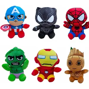 20cm Movie Doll Spiderman Groot Black Panther Soft Stuffed Plush Toy