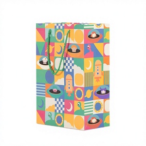 High Quality Kraft Paper Food Shopping <b>Bags</b> Custom Offset Printed Recyclable Luxury <b>Gift</b> <b>Bags</b> for Supermarket Retail Packaging - Product Image 2
