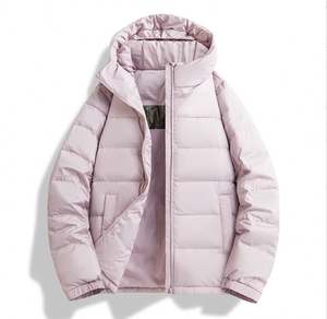 เสื้อแจ็คเก็ตดาวน์น้ำหนักเบาแบบมีฮู้ดสำหรับคู่รักไซส์พลัส รุ่นใหม่ ขนเป็ด 90% แบบเรียบง่าย ไซส์พลัสสำหรับทุกเพศ พร้อมซับในขนเป็ด  รับสกรีนโลโก้ - Product Image 2