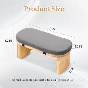 Tabouret de méditation pliable en bois avec coussin, style accroupi pour la pratique assise, unisexe, design moderne et simple - Product Image 5