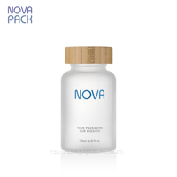 Emballage de flacon en verre pour vitamines en marque privée, 60 ml, 100 ml, 120 ml, 150 ml, flacons en verre bleu cobalt givré pour compléments alimentaires avec boîte