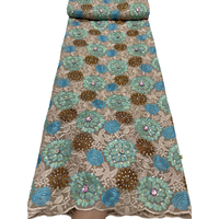NI.AI Dentelle africaine de luxe brodée, dentelle colorée en cordon, dentelle nigériane soluble dans l'eau avec pierres pour vêtements, dentelle voile pour fête