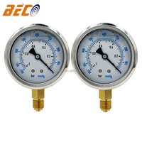 63mm Glycerin Filled Vacuum Pressure Gauge -1bar/-760mmhg Vacuum Manometer