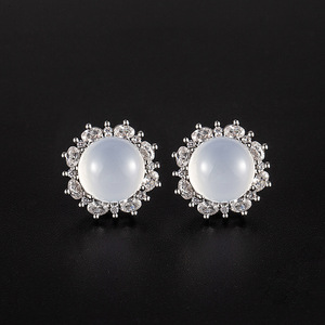 Nouvelles boucles d'oreilles en jade glacé <span class=keywords><strong>de</strong></span> style chinois pour femmes, design minimaliste et luxueux pour tous les jours, bijoux haut <span class=keywords><strong>de</strong></span> gamme Y2K - Product Image 4