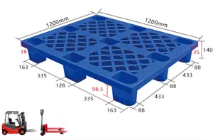 NEXARA Customize New Design 1212 1200*1200*150mm Grid Surface 9 Runner Euro Plastic Pallet For Shipping