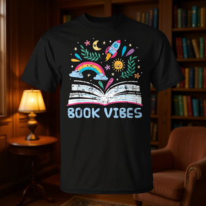 T-shirt Book Vibes Bookworm Reading pour lecteurs et amateurs de livres - Product Image 3