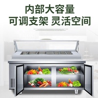 Vente en gros Réfrigérateur à salade de table en acier inoxydable à trois portes Chauffe-plats électrique pour buffet