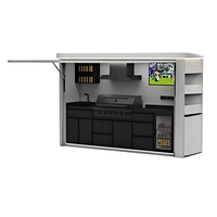 Barbecue portable moderne sans fumée en acier inoxydable pour extérieur avec système de purification des fumées, design îlot de cuisine