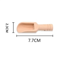Mini cuillère en bois longue naturelle artisanale pour sels de bain petite cuillère en bambou et noix de coco