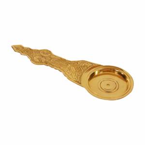 Cuchara Tradicional Grande de Latón para Aarti y Pooja, Duradera, Hecha a Mano, Esencial para Puja, Perfecta para el Adoración Diaria - Product Image 2