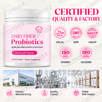 Poudre de fibres probiotiques quotidiennes à marque privée OEM avec collagène, prébiotique, fibres, supplément pour la santé digestive, 300g