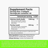 Capsules molles d'extrait d'huile d'ail sans odeur de 1500 mg et de persil pour produits de beauté pour adultes