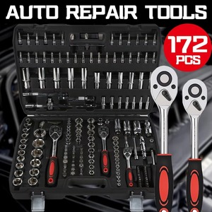 Glgw CRV 172 cái 1/2 số tự động sửa chữa 1/4 3/8 ''dài Hex ổ cắm Ratchet cờ lê Bộ công cụ sửa chữa cơ khí bánh răng - Product Image 2