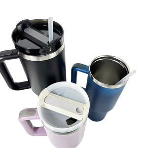 Stainless Steel Insulated Tumbler 40oz With Straw And Handle For Travel Outdoor Use - Product Image 3