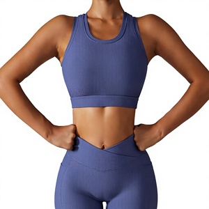 Pink <b>Wrap</b> Front Plus Size Simple Sports Bra U-NECK Design High Support Workout <b>Top</b> Custom Logo Womens Compression <b>Yoga</b> - Product Image 3