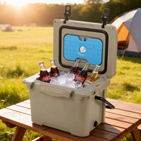 Glacière isotherme portable moderne en PE rotomoulé 15L avec logo personnalisé, sac à dos réutilisable pour pique-nique, pêche, canettes et boissons
